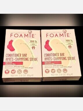 NWT 》2×《 FOAMIE CONDITIONER BARS FOR FINE HAIR!
